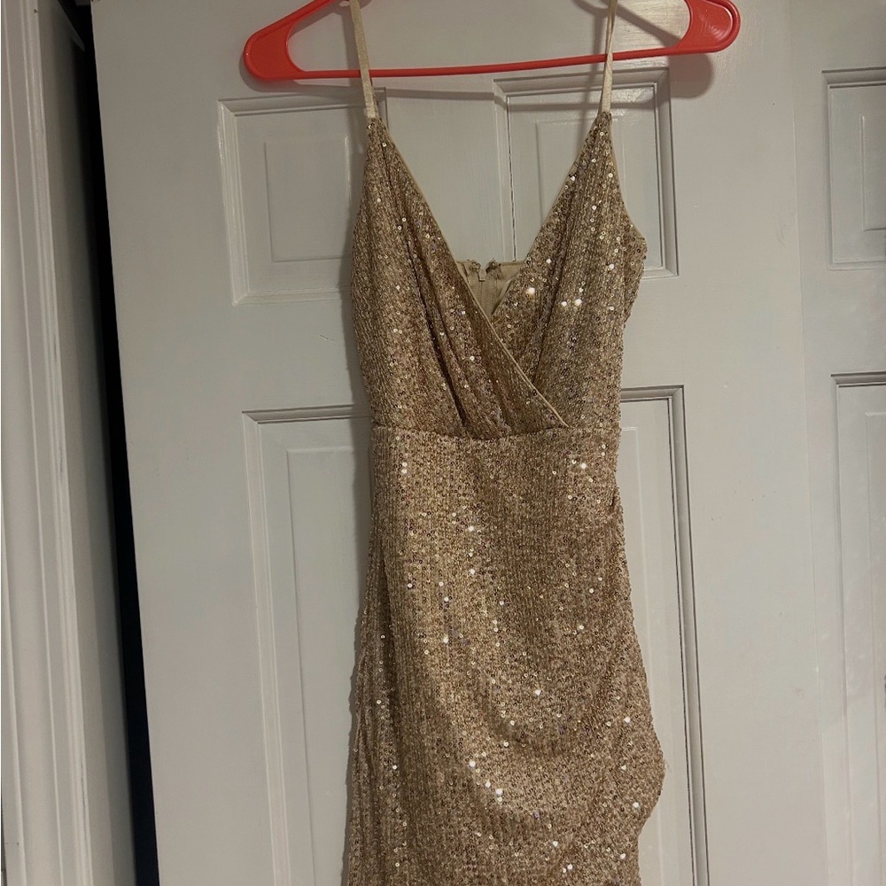 Windsor Gold Sequin Mini Dress